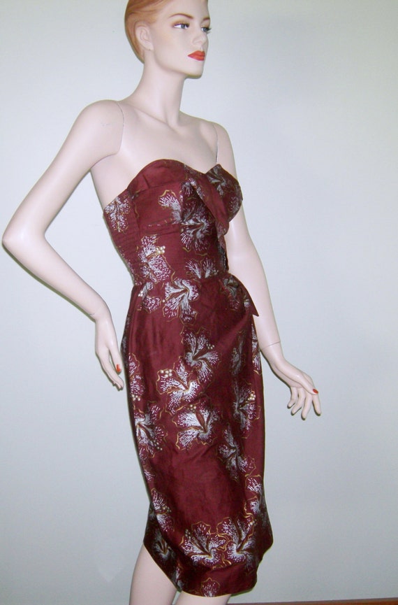 Vintage 1950s ALFRED SHAHEEN Sarong Hawaiian Dres… - image 3