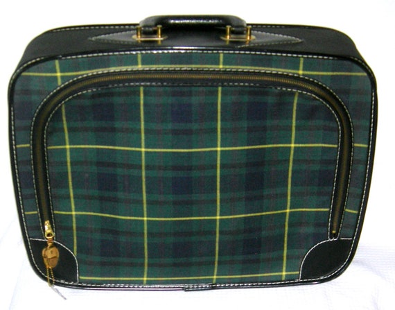 Vintage 1960s PLAID Suitcase Carry On Overnight B… - image 10