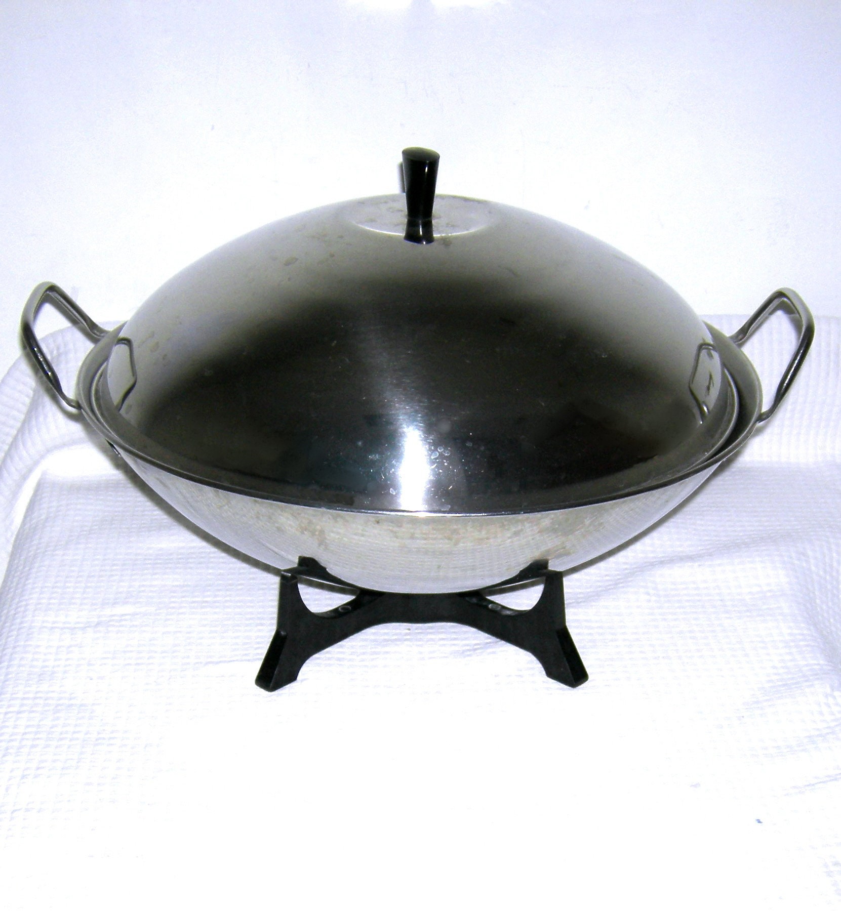Vintage Farberware WOK 14 Electric Skillet Cord Model 303 Frying Pan  Stainless Steel Aluminum CLAD Mid Century Atomic Kitchen Appliance 