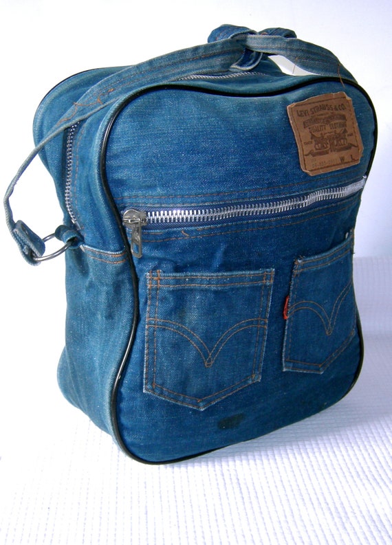 Vintage 1970s Levi's Orange Tab Jean Bag Airline … - image 4