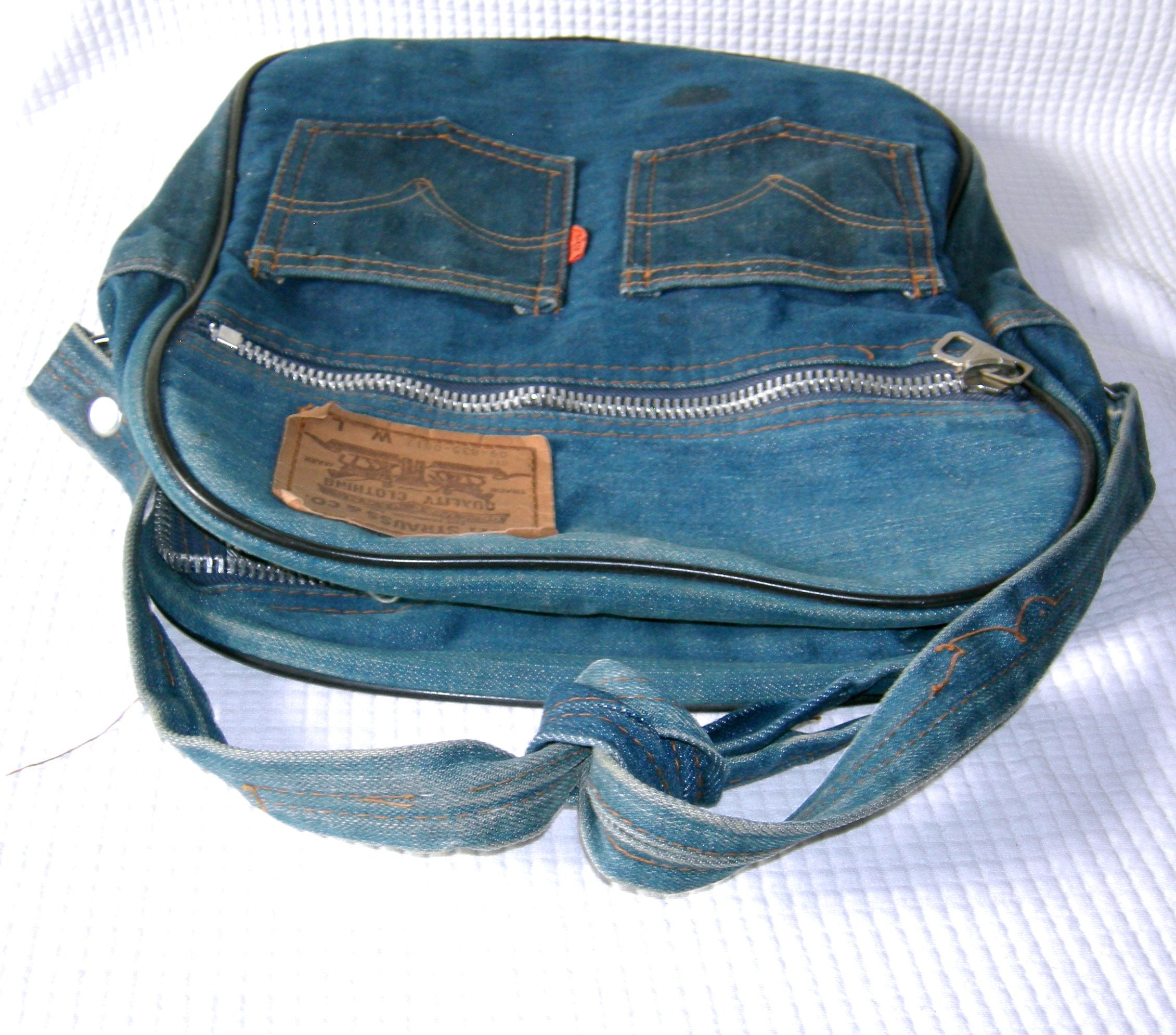 Vintage 1970s Levi's Orange Tab Jean Bag Airline Carry-on Vintage 1970s Levi's Orange Tab Jean Bag Airline Carry-on
