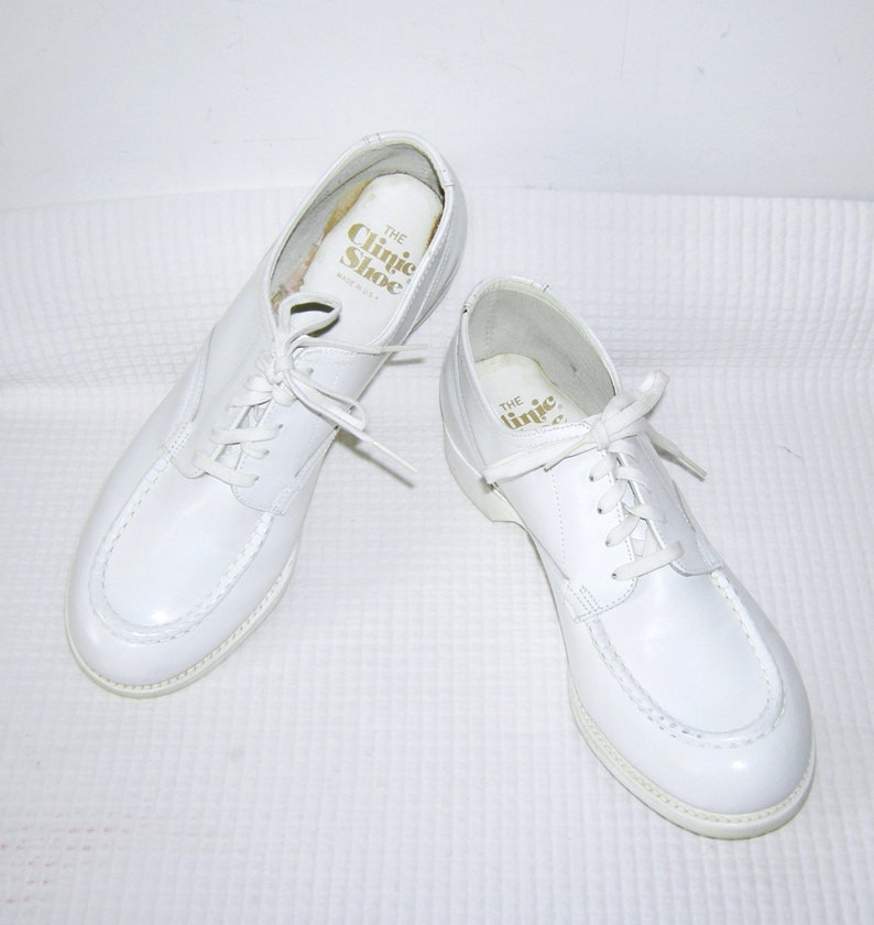 Vintage 1940s Nurses Shoe the Clinic Shoe Nursing White Leather Nurse