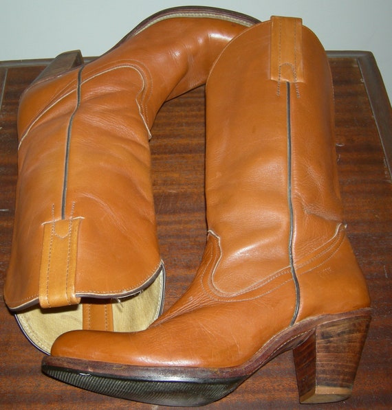 FRYE Boots Vintage 1970s/ 1980s FRYE Rare Brown L… - image 8