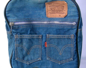 Vintage 1970s Levi's Orange Tab Jean Bag Airline Carry-on Bag