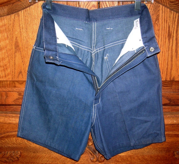 Vintage 1940s 1950s Denim Shorts Dungarees Jeans … - image 4