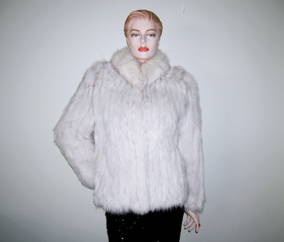 Vintage SAGA FOX Fur Coat NORWEGIAN Blue Fox Jack… - image 2