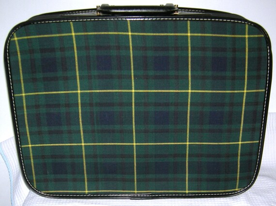 Vintage 1960s PLAID Suitcase Carry On Overnight B… - image 4