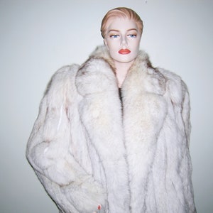 Vintage Evan's Fox Fur Coat NORWEGIAN Blue Fox Jacket Real Genuine Arctic White Fur Evans Fur Salon Robinsons Women's Gorgeous Rare image 7