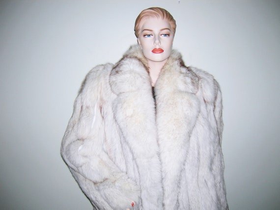 Vintage Evan's Fox Fur Coat NORWEGIAN Blue Fox Ja… - image 7