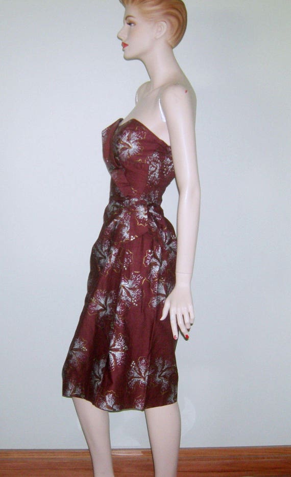 Vintage 1950s ALFRED SHAHEEN Sarong Hawaiian Dres… - image 6