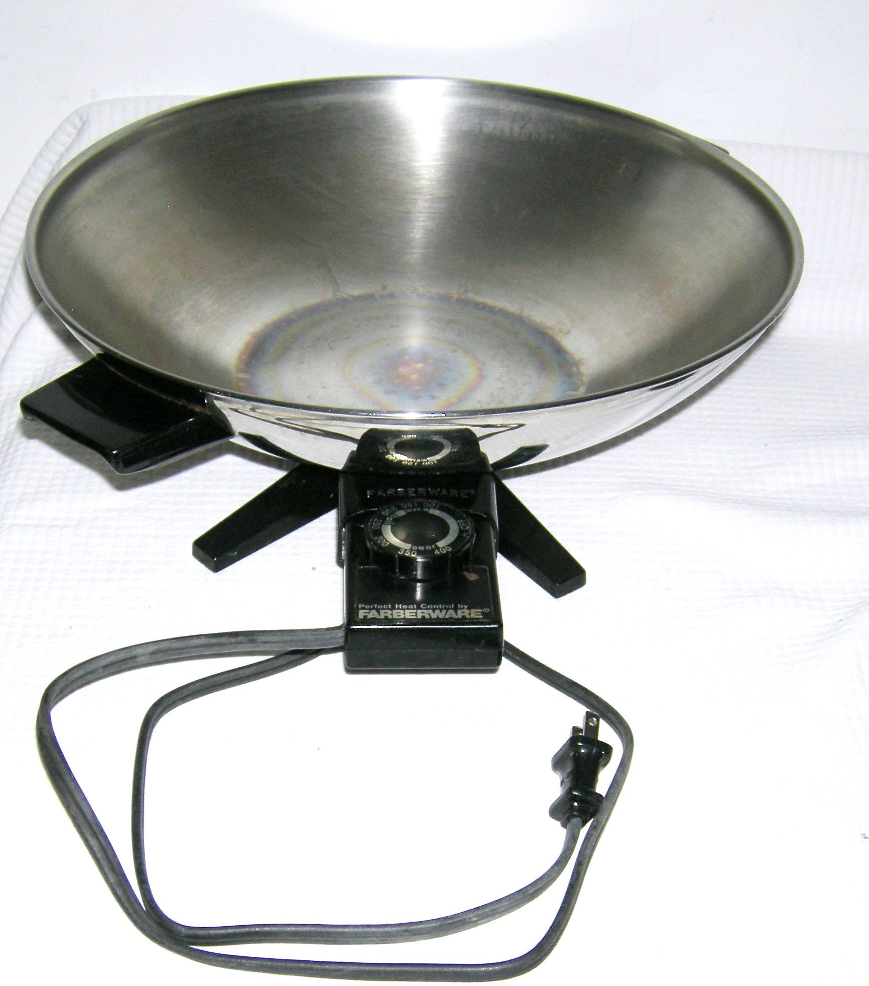 Vintage Farberware WOK 14 Electric Skillet Cord Model 303 Frying Pan  Stainless Steel Aluminum CLAD Mid Century Atomic Kitchen Appliance 