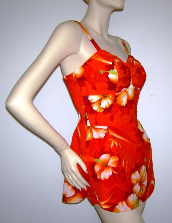 Vintage 1950s Swimsuit/ 1960s Hawaiian Bathingsui… - image 6