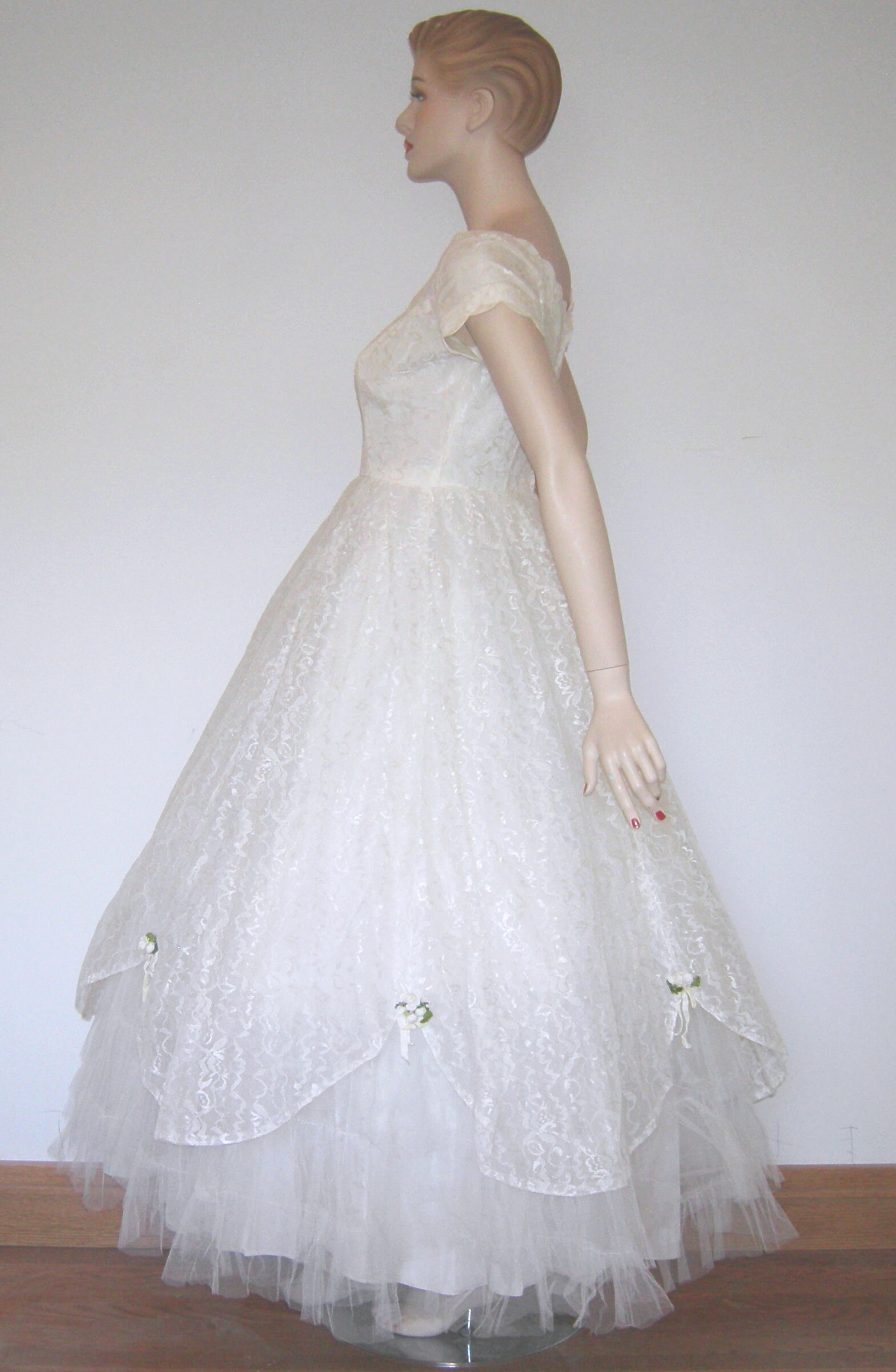 1950s Silk & Lace Emma Domb Dress