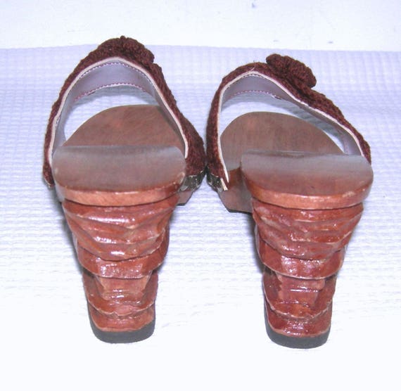 Vintage Hawaiian Wooden Platforms/ Lucky Lou Mule… - image 4