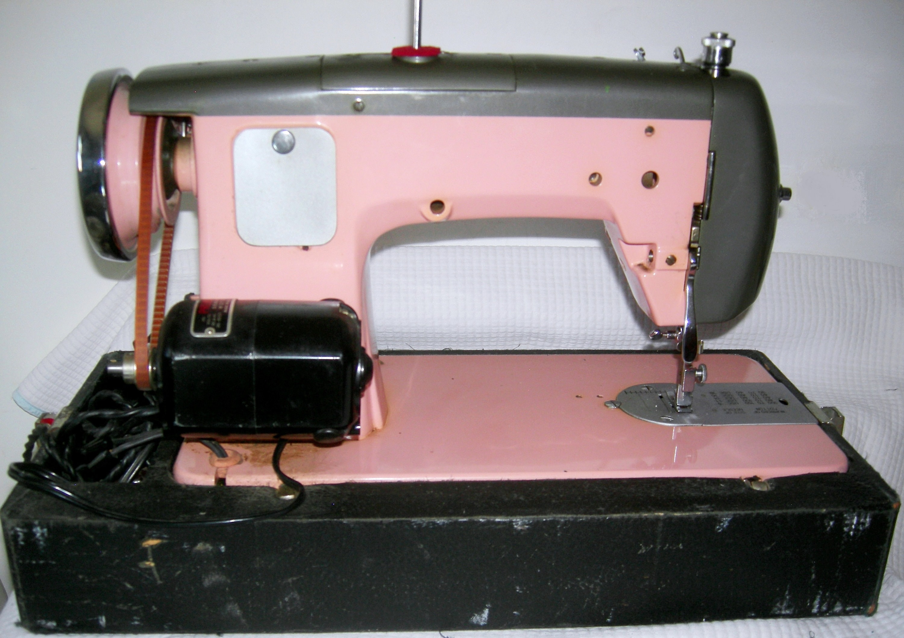 Image result for 1950s vintage pink singer sewing machine