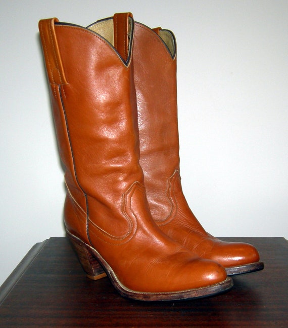 FRYE Boots Vintage 1970s/ 1980s FRYE Rare Brown L… - image 3