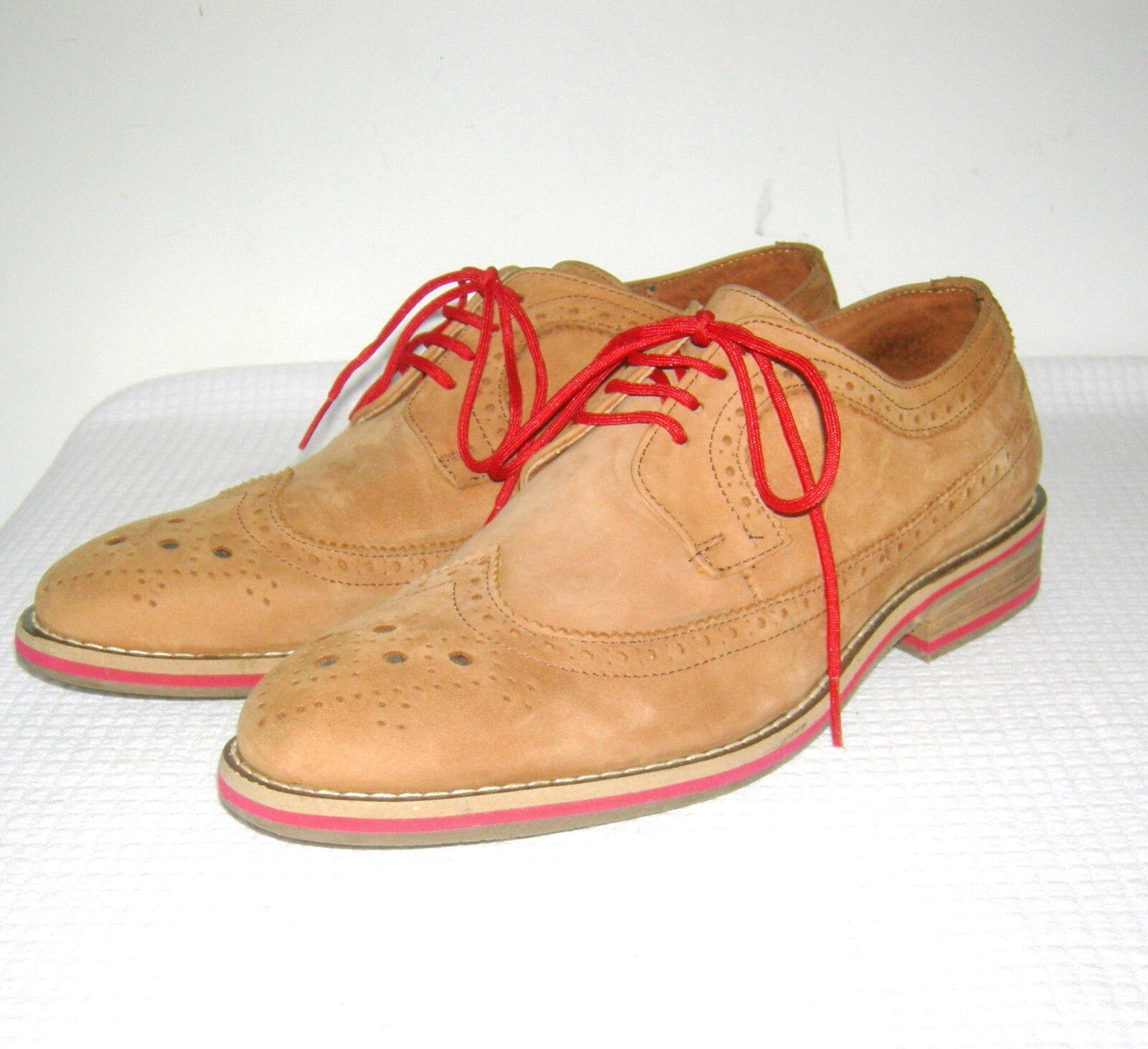 J.D. Fisk Men\'s 8.5 Tan Suede Red Sole Buck Oxford Shoes Casual‎ Contrast Stitch JD FISK Canvas Shoes VOLKAN CAMEL - Shiekh main image 4