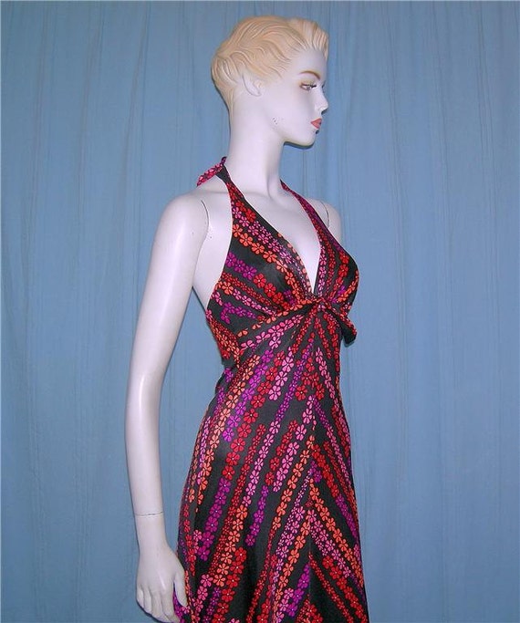 Vintage 1960s 1970s DEWEESE Dress/ Hawaiian/ Bomb… - image 4