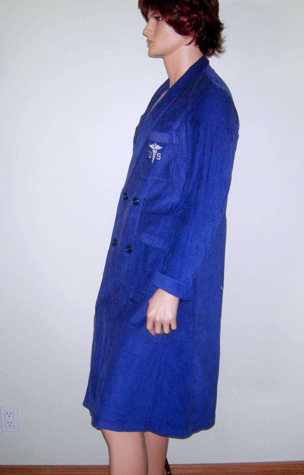 Military Robe Vintage 1940s WWII Medic Robe Blue 40s Military WWII U.S. Navy Medical ...