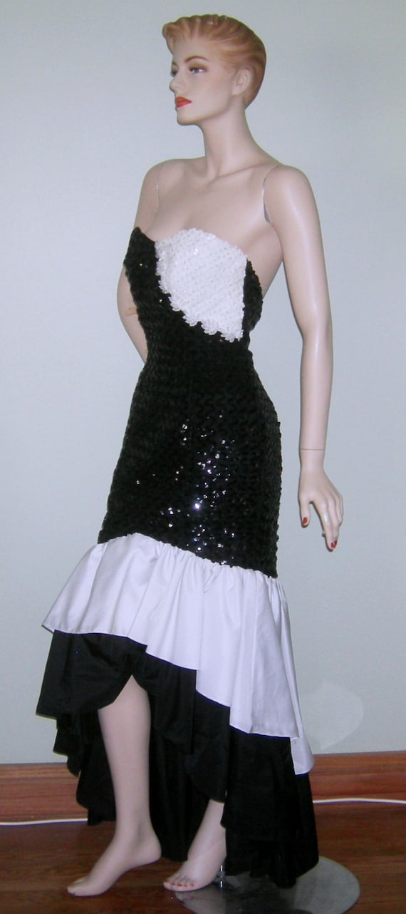 Vintage 1950s Couture Dress/ Sequined/ MERMAID Dr… - image 3