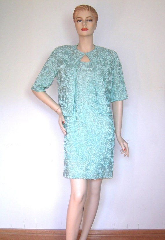 Vintage 1960s Dress/ Cocktail Suit/ Wiggle Dress/… - image 1