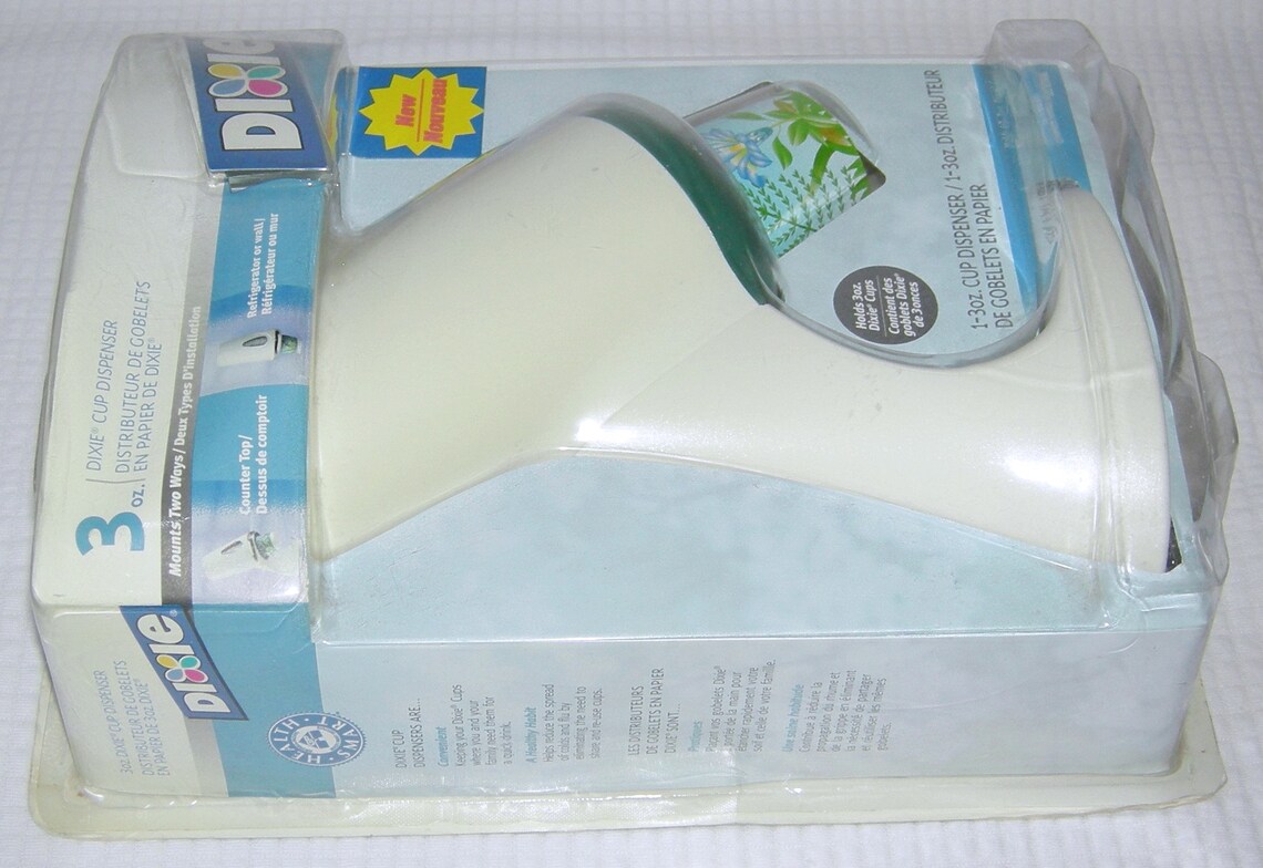 Vintage Dixie Cup Dispenser/ 5 Oz/ White Green/ Mod/ Atomic/ Etsy