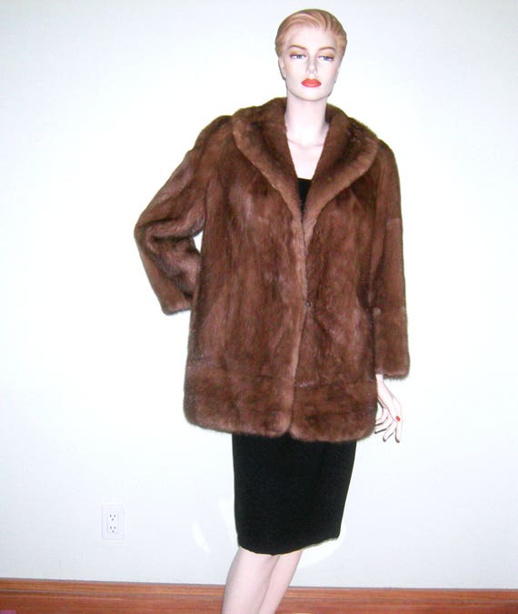 Vintage Luxurious Mink Coat/ Wide Shawl Collar/ S… - image 1