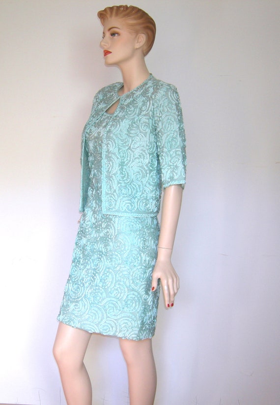 Vintage 1960s Dress/ Cocktail Suit/ Wiggle Dress/… - image 7