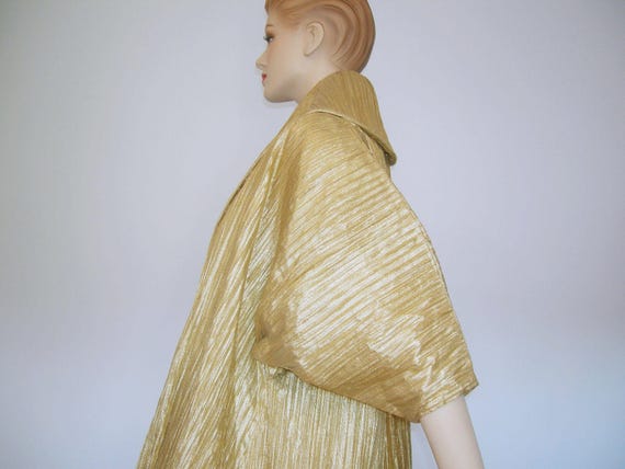 Vintage 50s Ceil Chapman Coat Haute Couture Gold … - image 9