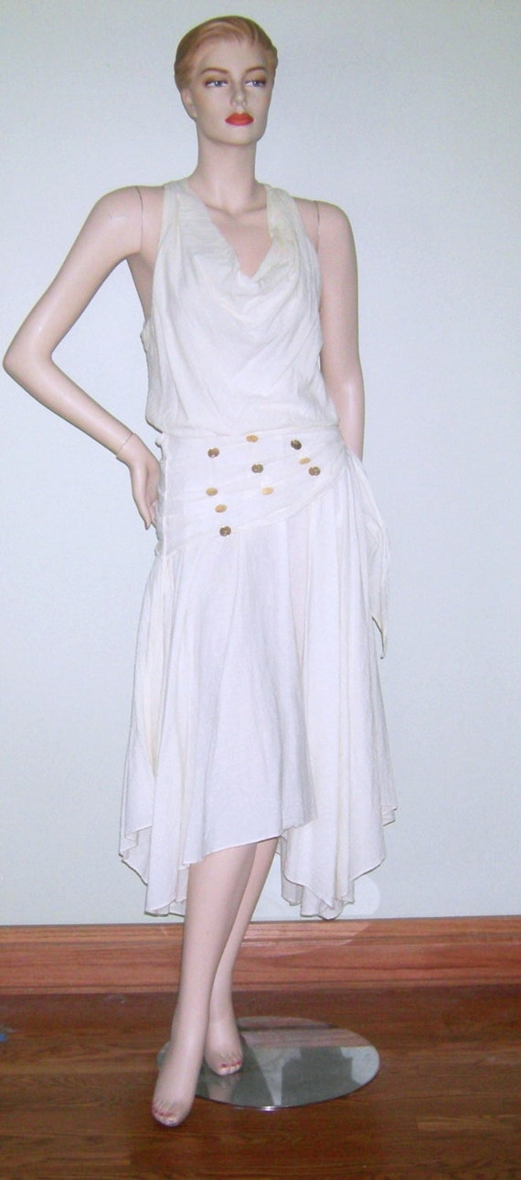 Vintage 1970s Gauze Mexican Peasant Gypsy Gold Coins Dress Boho Hippie Chic  Asymmetrical Handkerchief Hem Halter Dress TOK Two of a Kind USA - Etsy