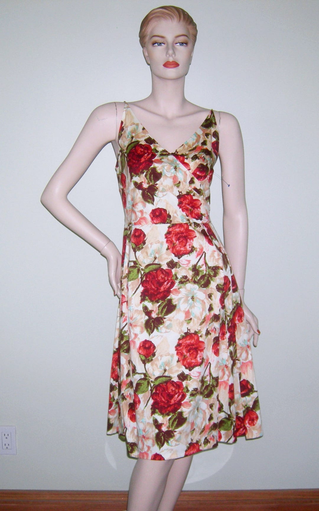 Rare Vintage ISAAC MIZRAHI Dress/ Floral/ Garden Party/ Tea Dress