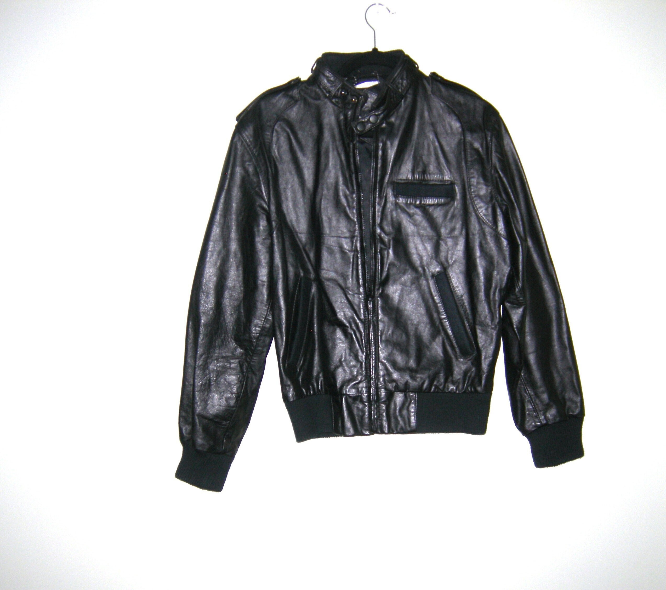 Rare Vintage Members Only Black Leather Europe Craft Motorcycle Jacket vintage 80s Members Only Cafe Racer Genuine Leather Size 36 Etsy