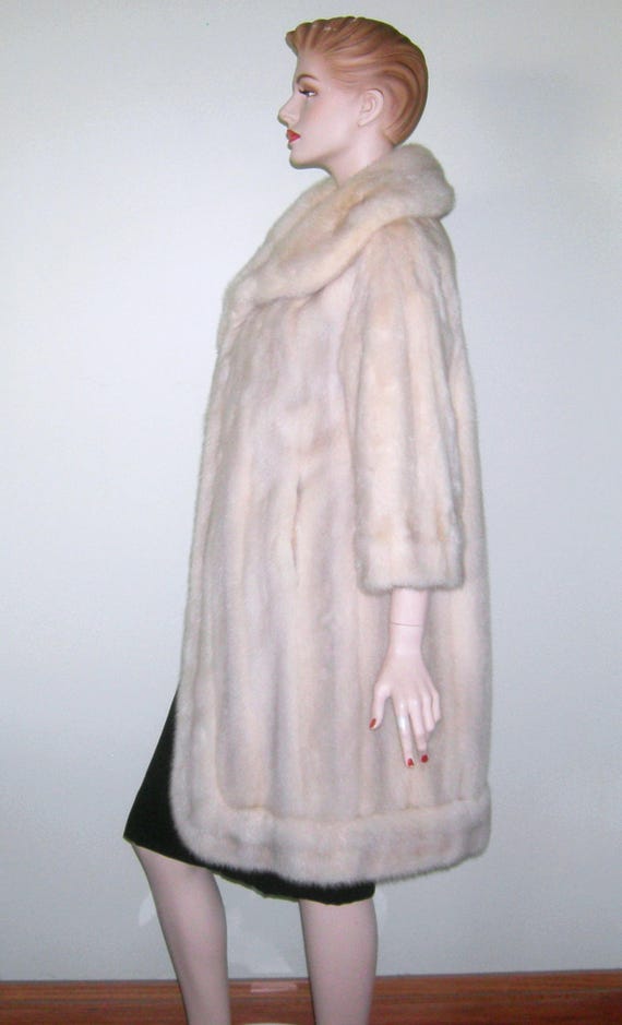 Vintage Luxurious CERULEAN Mink Coat/ Wide Shawl … - image 6