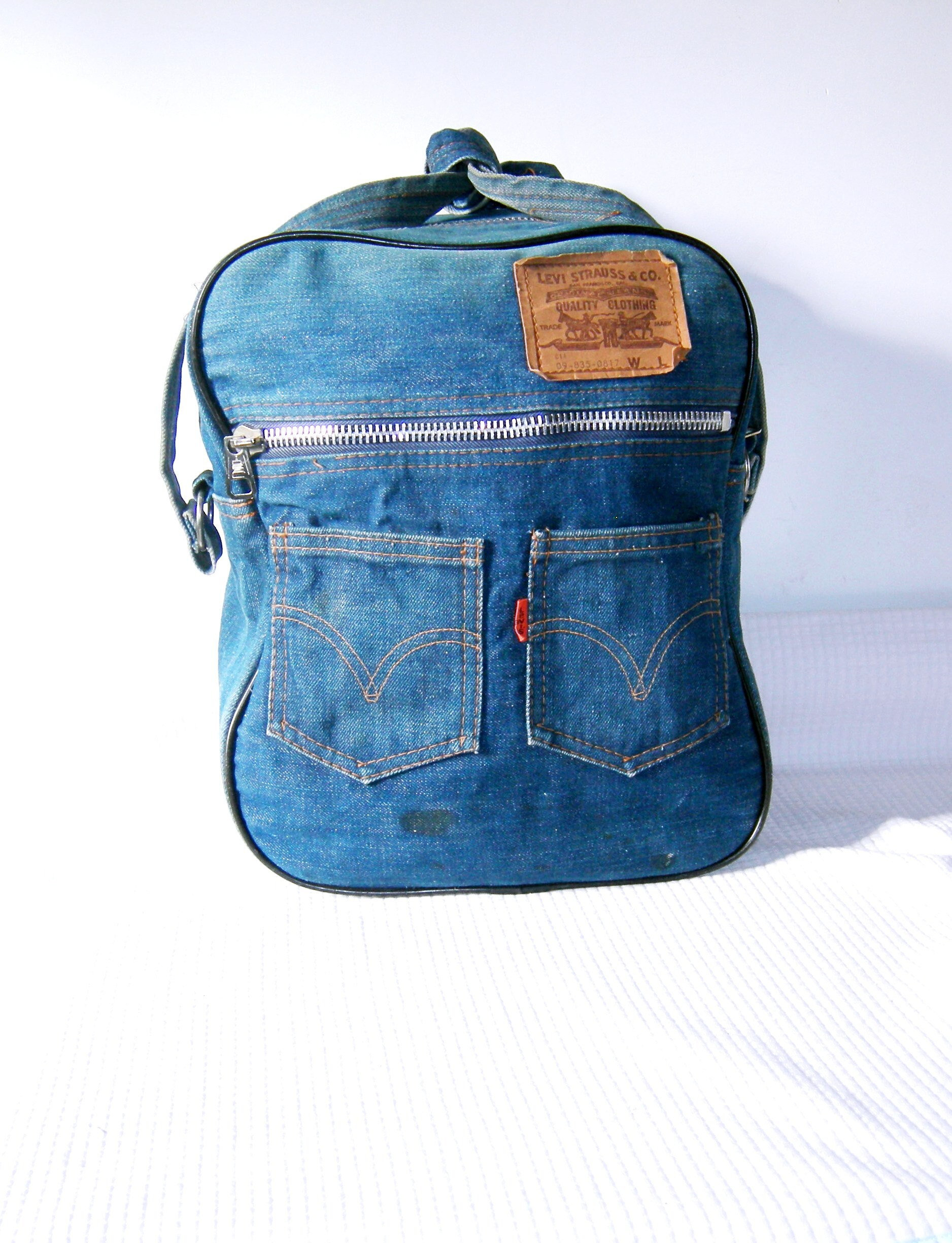 Vintage 1970s Levi's Orange Tab Jean Bag Airline Carry-on Vintage 1970s Levi's Orange Tab Jean Bag Airline Carry-on
