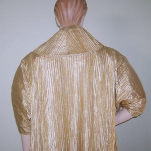 Vintage 50s Ceil Chapman Coat Haute Couture Gold Lurex Tree Bark Taffeta Trapeze Opera Coat Rare Grace Kelly image 8