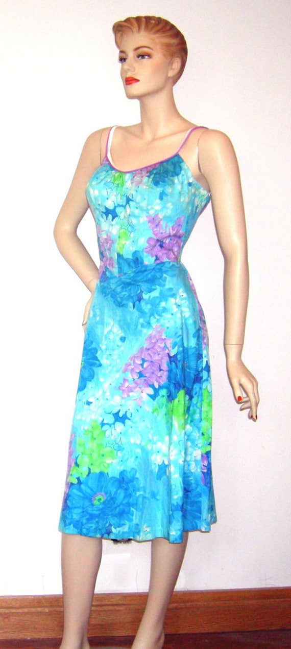 Vintage 1950s 60s De Weese Blue Hawaiian Deweese … - image 3