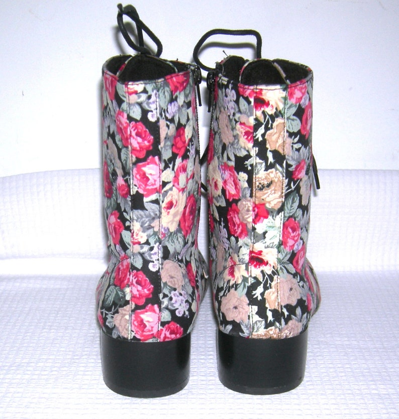 Vintage 1960s Haight-Ashbury Boots/ Mod Go-Go Boots/ Granny/ Steampunk/ Victorian Hippie Chic/ Groovy FLORAL Ankle Boots/ BUMPER Boots 8.5 image 5