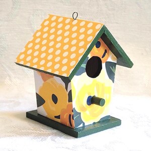Pretty Posies: Yellow Floral Birdhouse Ornament