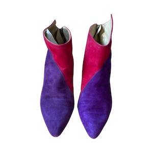 VERSACE amazing suede purple and pink 80’s at its best boots