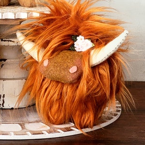 SEWING TUTORIAL PATTERN Highland Cow, farmhouse tiered tray decor highland cow gnome, fuzzy cow gnome, fuzzy cow, highland cow plushie gnome image 4