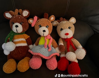 Crochet Reindeer - Three Reindeer - Holiday Reindeer - choose from 3 versions
