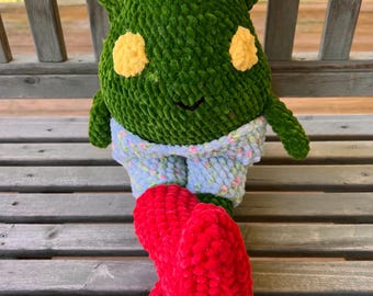 Frog in Boots Plushie-Stuffed Animal-Plush Frog- Long-legged Frog Wearing Boots