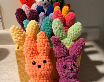 Crochet  Bunny Peeps - Amigurumi-Stuffed Bunny Peeps - Easter Bunny candy toy