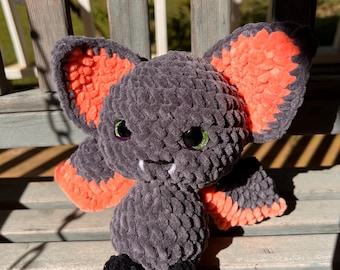 Handmade Crochet Bat Plush - Cute Halloween Bat