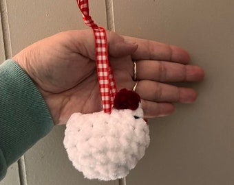 Crochet Chicken Ornament - Mini Chicken - Mini Chicken Hanger - Stuffed Hen
