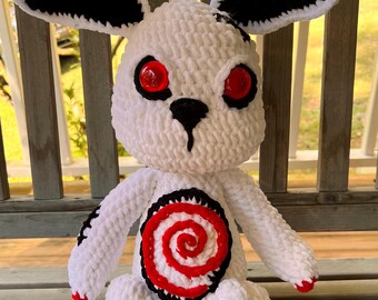 Jiggy the Bunny - Creepy Slasher Bunny - Handmade Crochet Plush Bunny