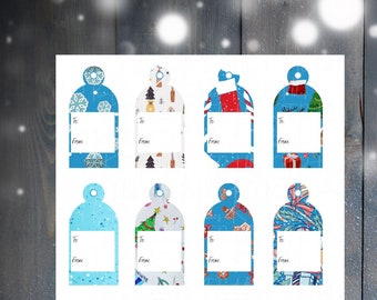 Printable Holiday Gift Tag: Blue