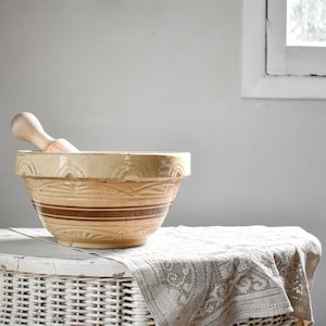 Yellow Ware Bowl, Mixing Bowl, Swedish Farmhouse