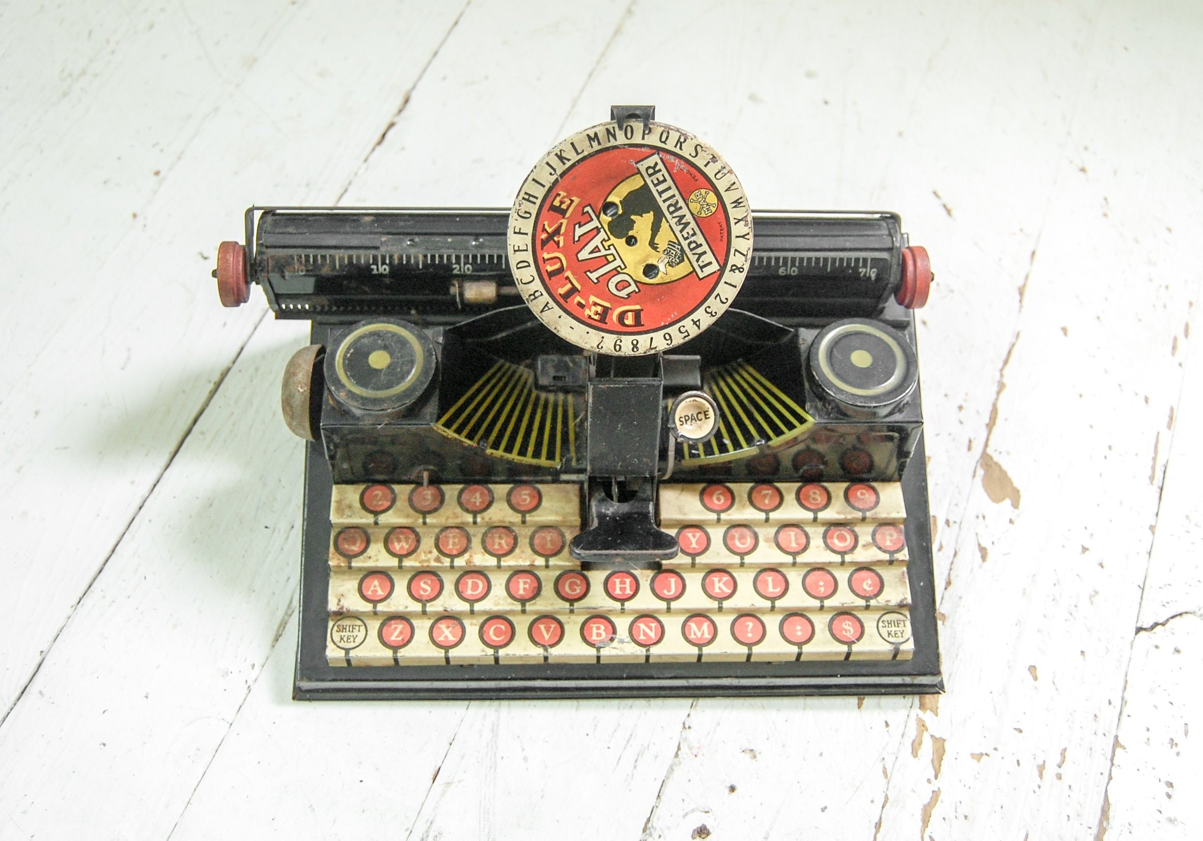Tin Toy Deluxe Dial Typewriter 1940's Marx Toy Etsy