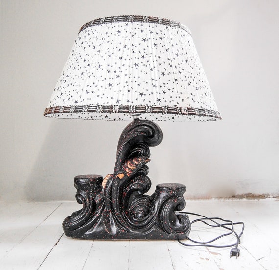 Vintage Chalkware Table Lamp Mid 